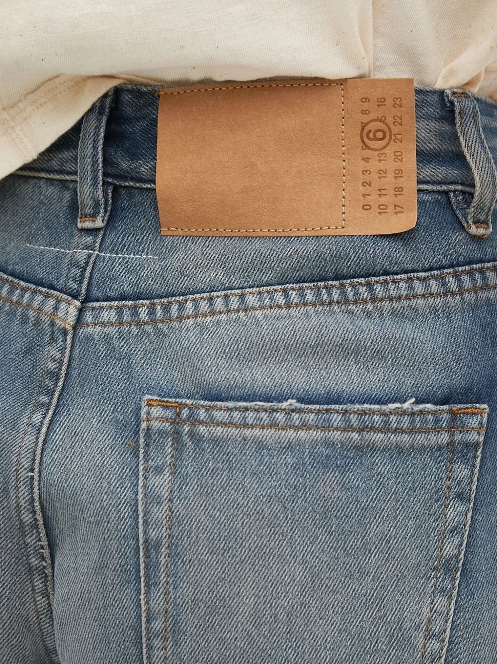 MM6 Maison Margiela Jeans met wijde pijpen en vervaagd effect Blauw