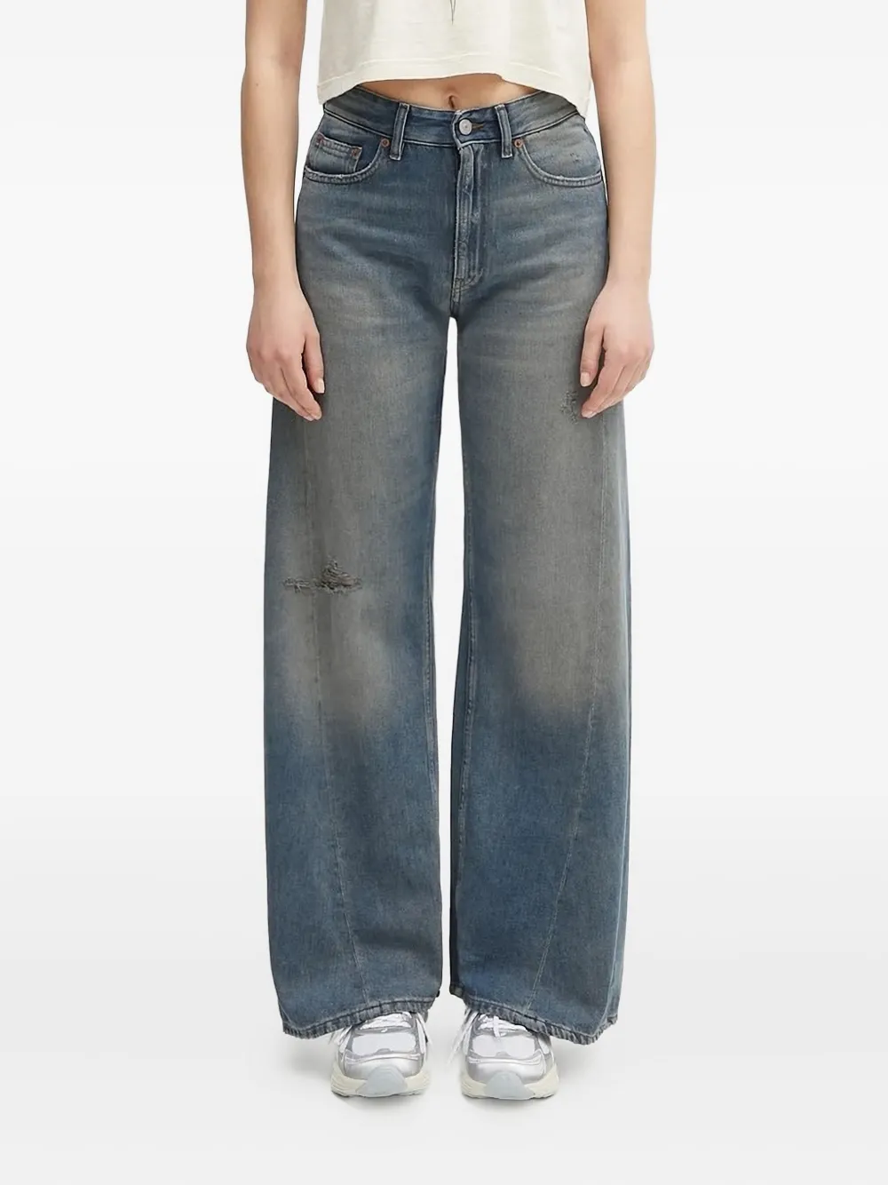 MM6 Maison Margiela faded-wash wide-leg jeans - ブルー MM6 Maison Margiela faded-wash wide-leg jeans - ブルー