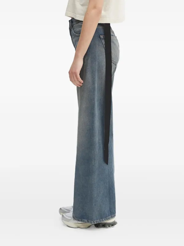パンツ MM6 Maison Margiela Wide-Leg Acid-Wash MM6 Maison Margiela faded-wash wide-leg Jeans | Blue | FARFETCH