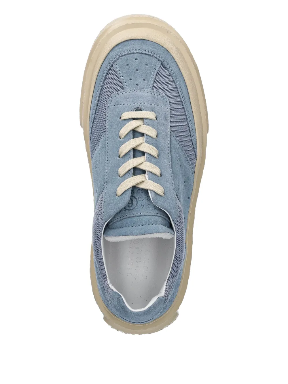 MM6 Maison Margiela mesh-panel suede sneakers Blue