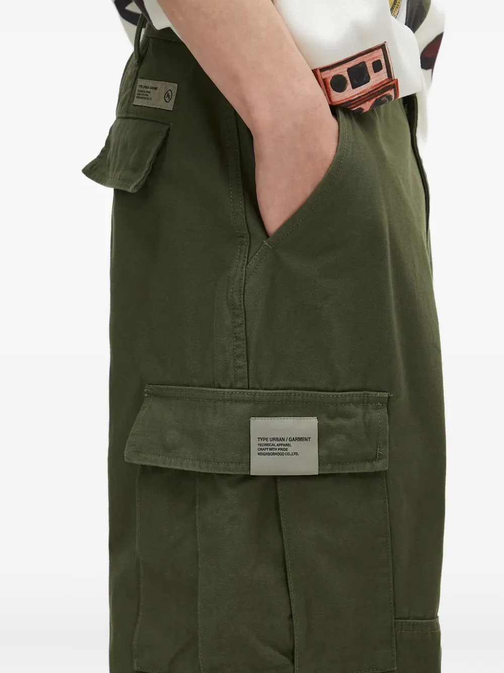 Neighborhood cotton-blend cargo trousers Groen