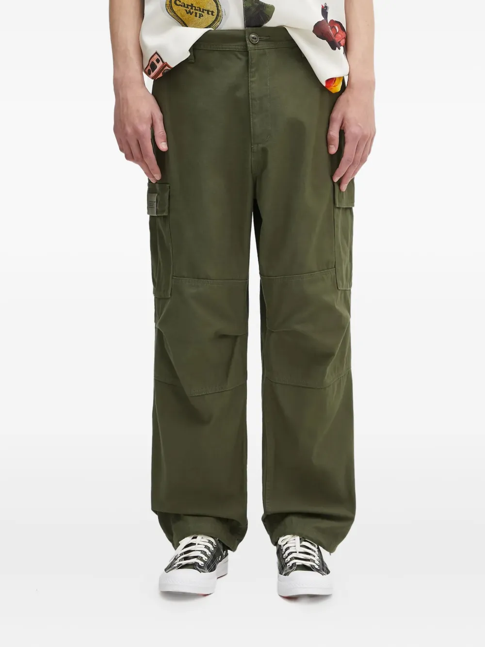 Neighborhood cotton-blend cargo trousers Groen