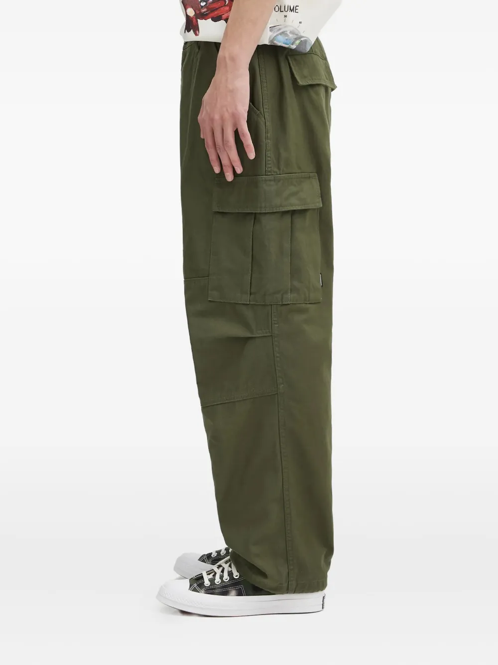 Neighborhood cotton-blend cargo trousers Groen