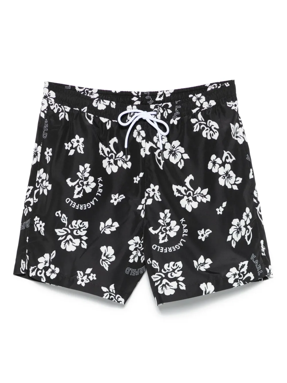 Karl Lagerfeld floral-print swim shorts | Black | Image 1