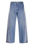E.L.V DENIM Maya panelled frayed jeans - Blue
