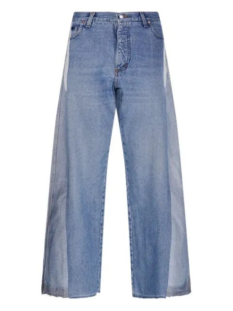 E.L.V DENIM Maya panelled frayed jeans