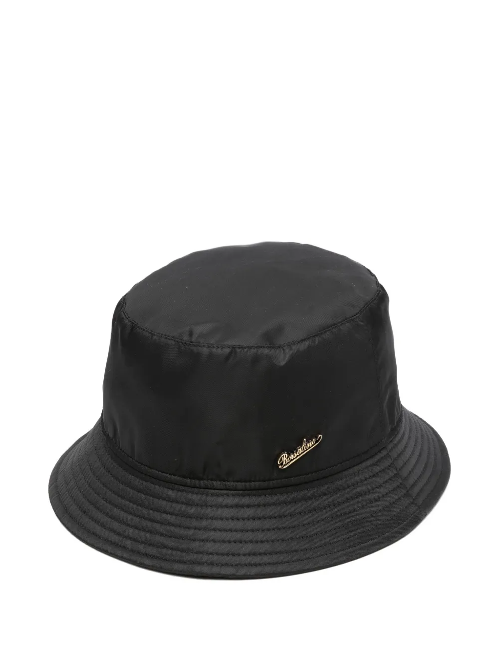 Borsalino logo-plaque bucket hat Zwart