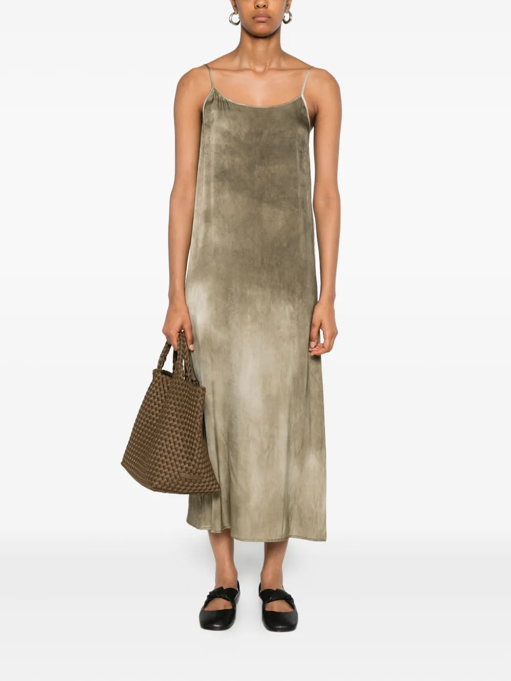 Uma Wang silk-blend dress Groen
