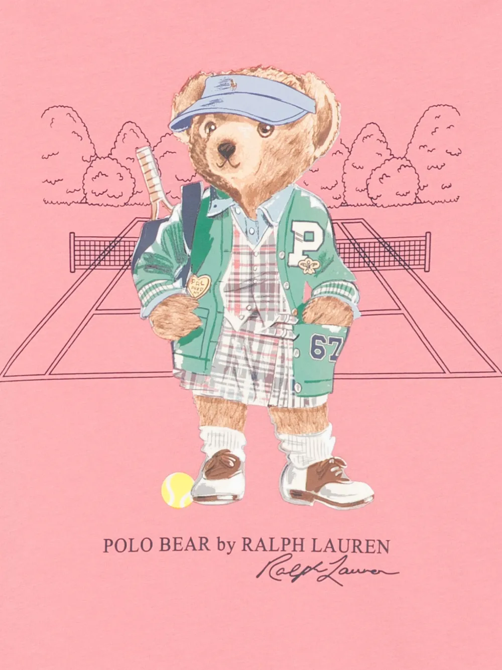 POLO RALPH LAUREN KIDS T-shirt met beerprint Roze