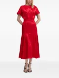 NEVER FULLY DRESSED lip-print midi dress - Red