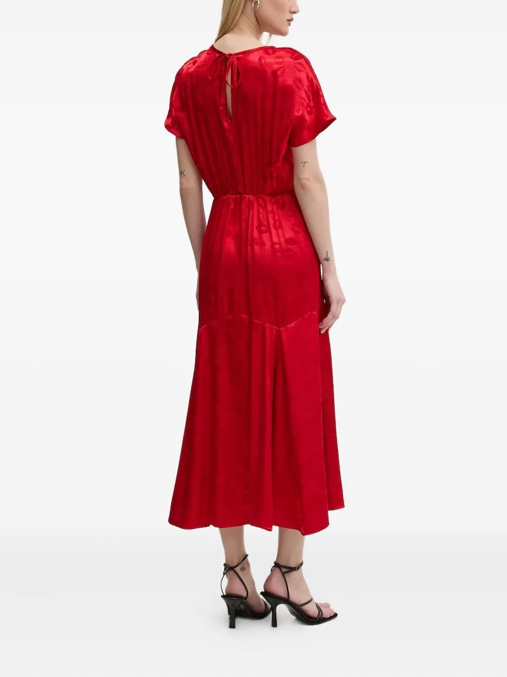 NEVER FULLY DRESSED Midi-jurk met print Rood