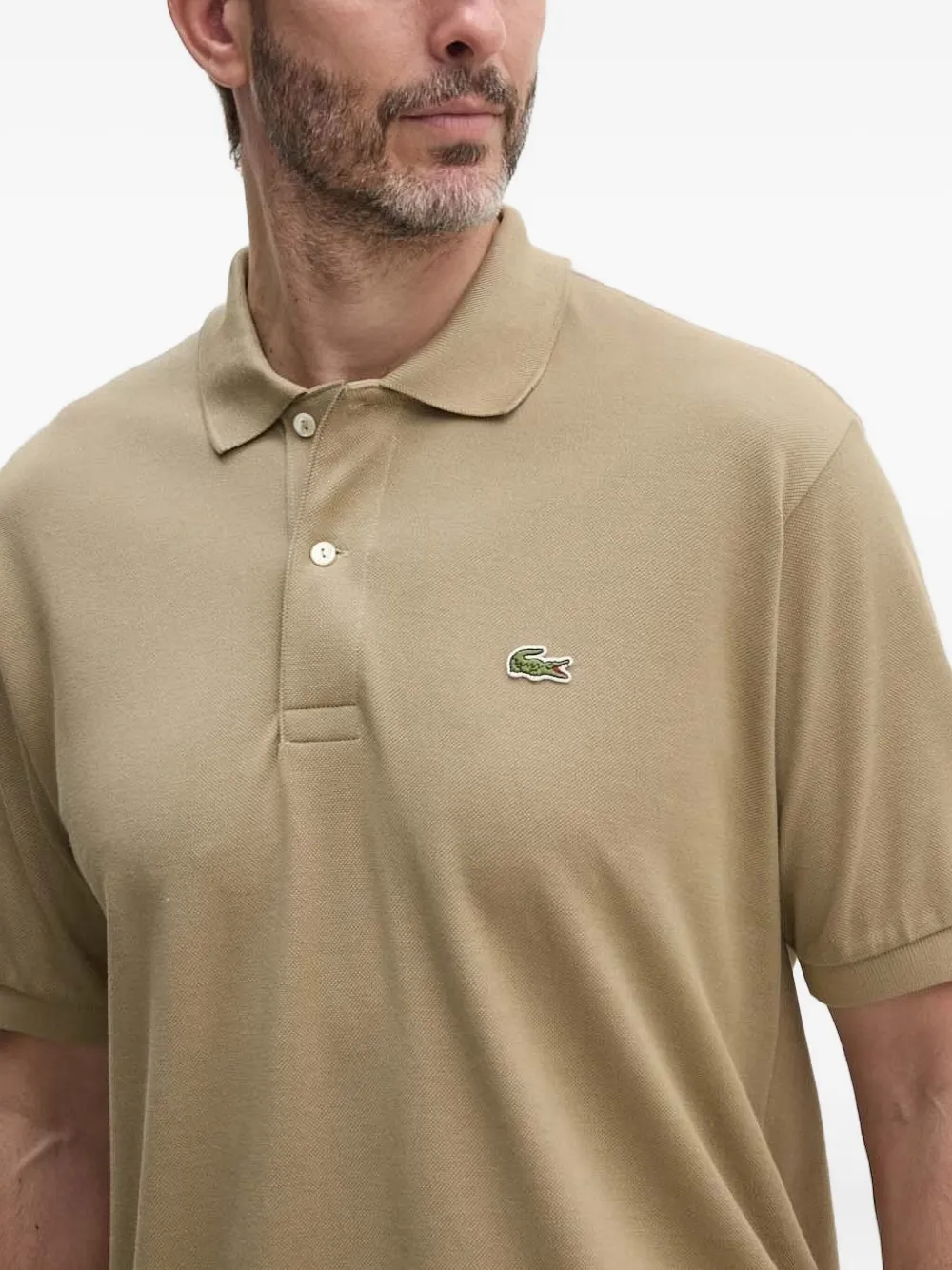 Lacoste Poloshirt met geborduurd logo Beige
