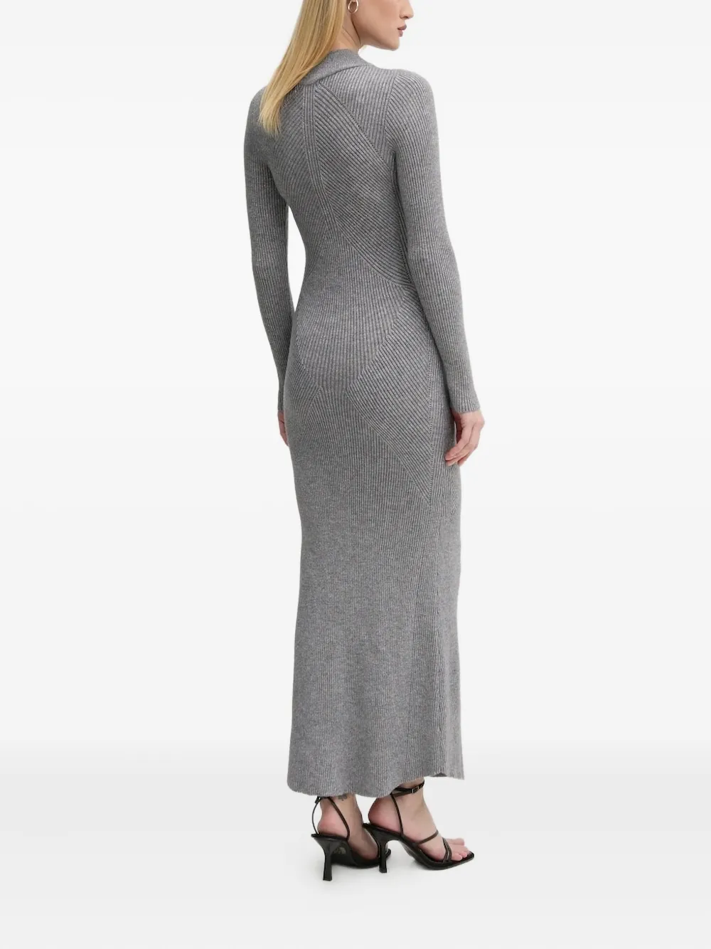 NEVER FULLY DRESSED Geribbelde maxi-jurk Grijs
