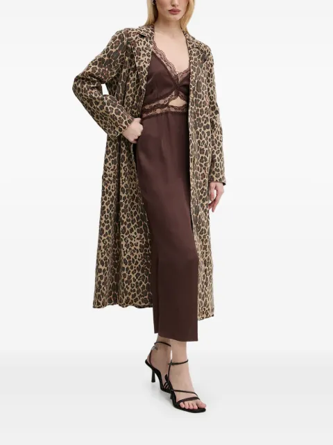 NEVER FULLY DRESSED leopard-print belted coat