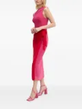 NEVER FULLY DRESSED one-shoulder wrap midi dress - Pink