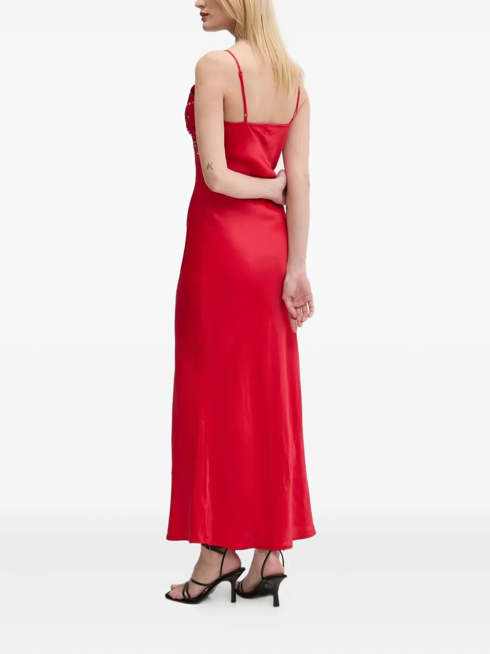 NEVER FULLY DRESSED Verfraaide maxi-jurk Rood