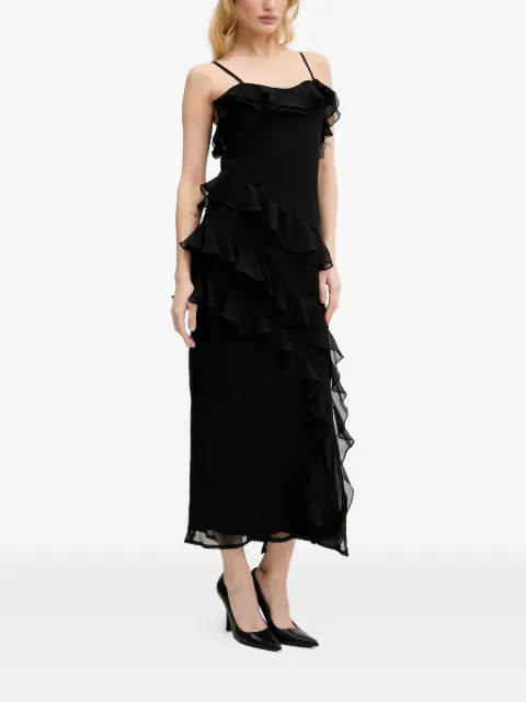 NEVER FULLY DRESSED layered ruffle midi dress