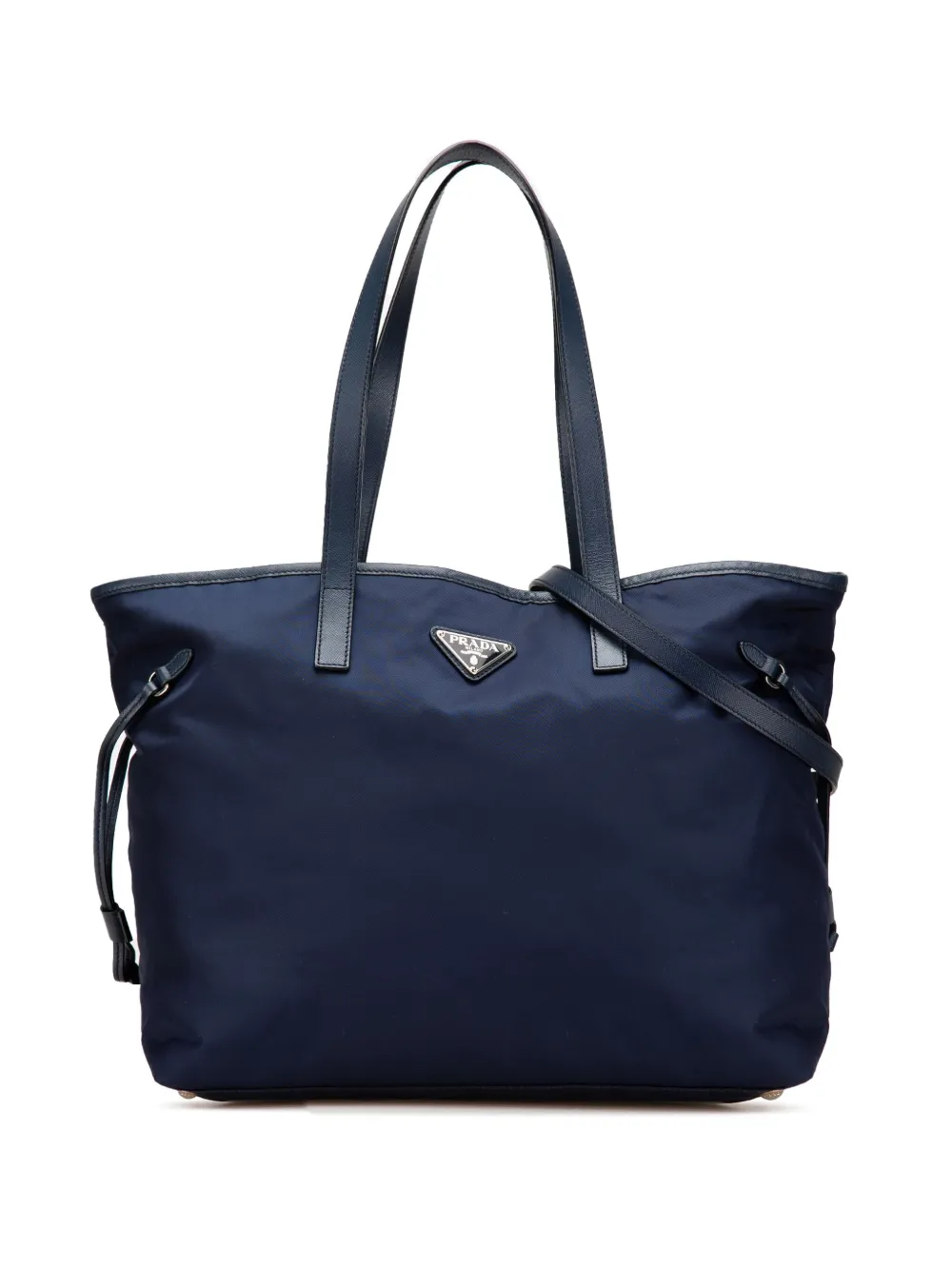 Prada Pre-Owned 2013-2024 Saffiano Trimmed Tessuto Open Convertible Tote satchel | Blue | Image 1