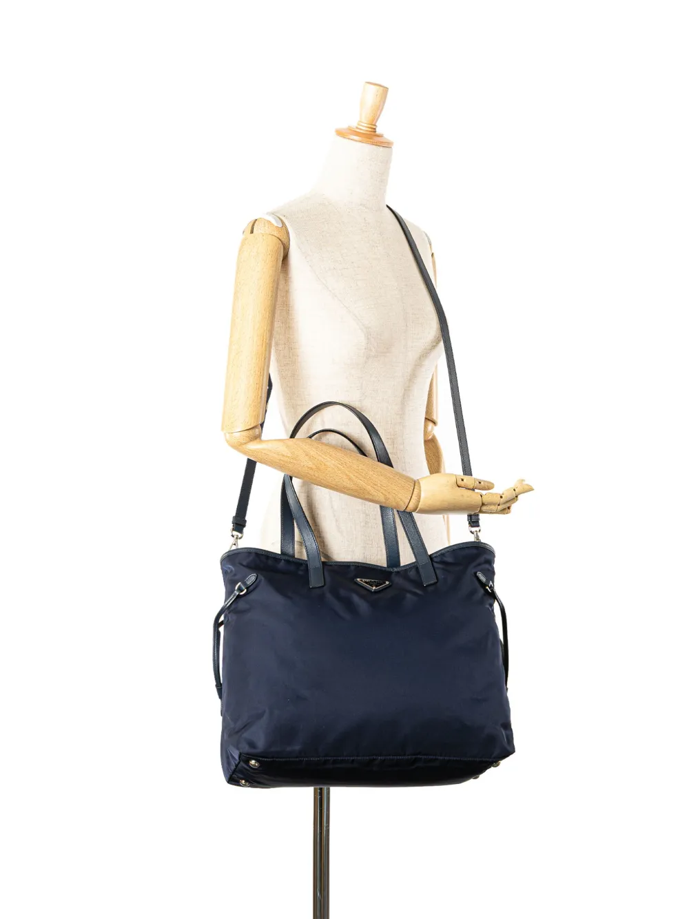 Prada Pre-Owned 2013-2024 Saffiano Trimmed Tessuto Open Convertible Tote satchel | Pre-Owned | Image 2