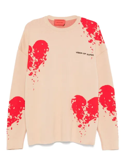 Vision Of Super heart-jacquard jumper