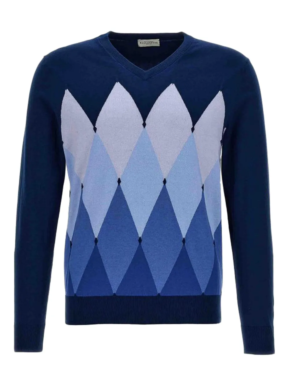 Ballantyne V-neck diamond-pattern sweater | Blue | Image 1