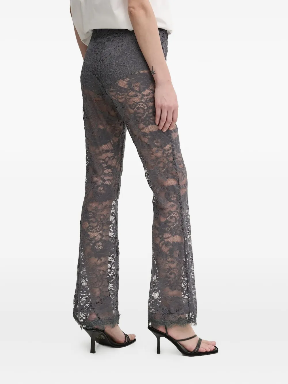 NEVER FULLY DRESSED Broek met kanten zoom - Grijs