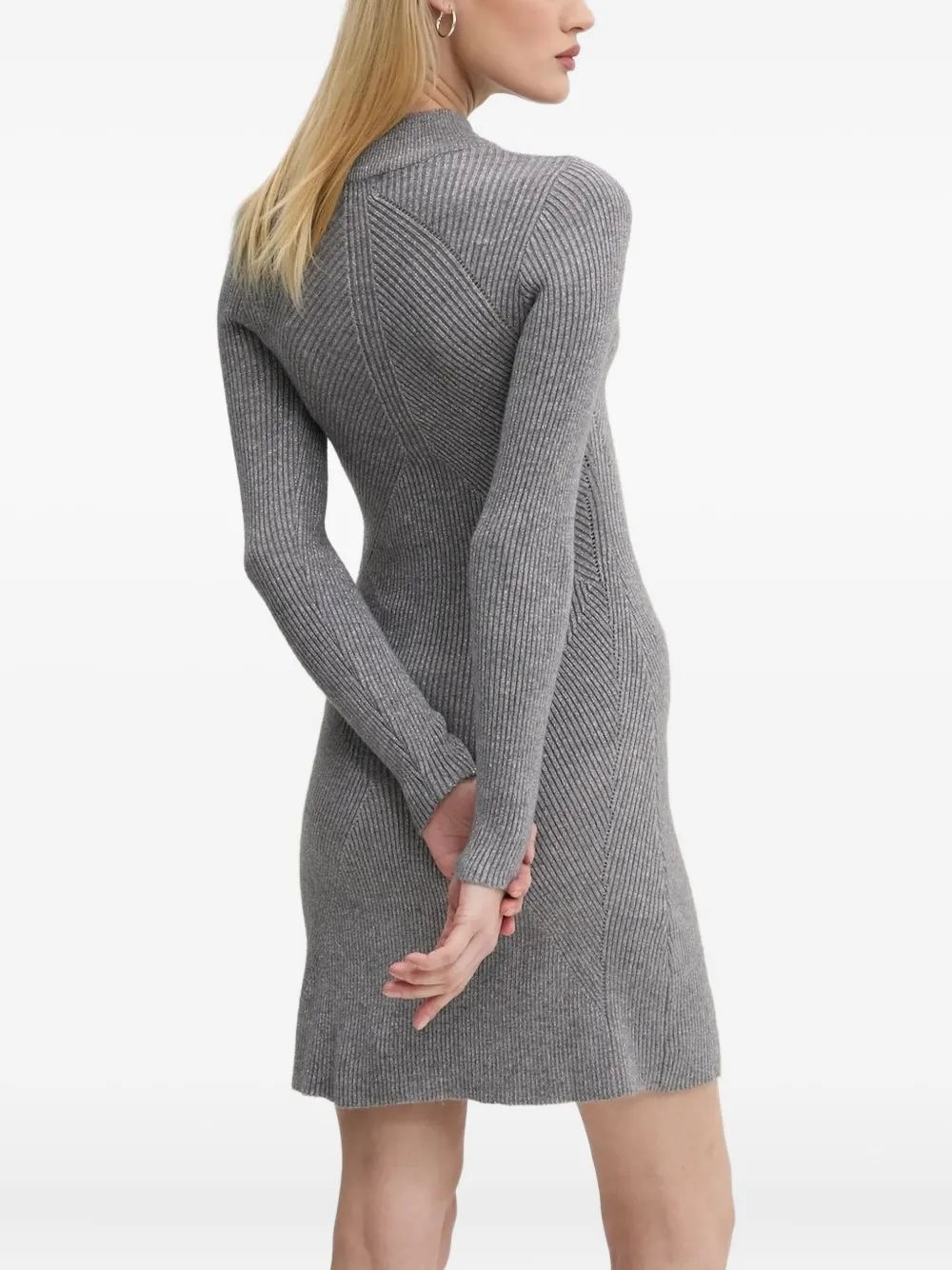 NEVER FULLY DRESSED Geribbelde midi-jurk Grijs