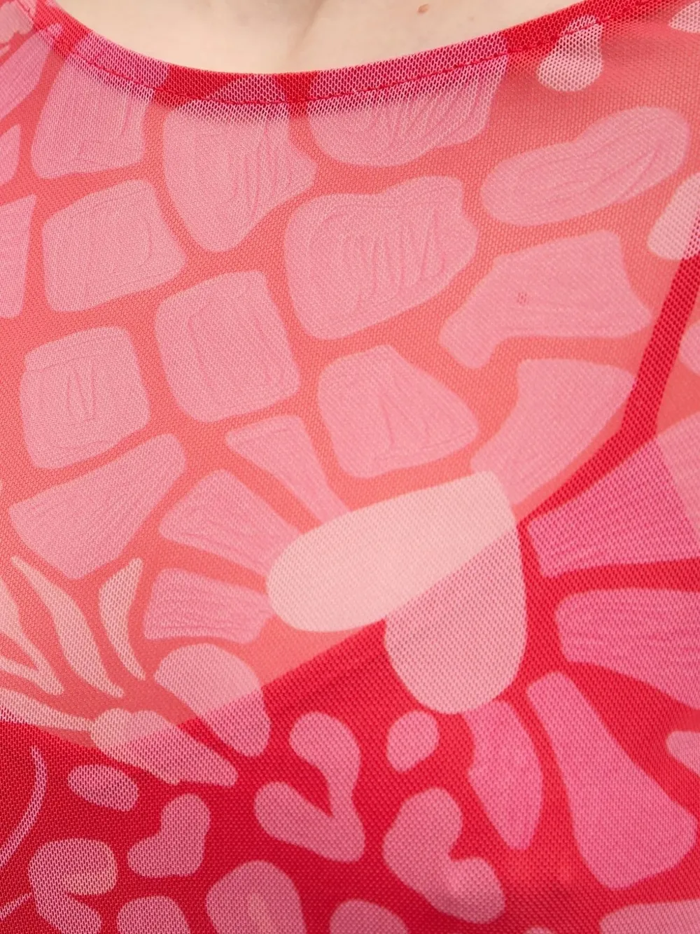 NEVER FULLY DRESSED abstract-print mesh dress Roze