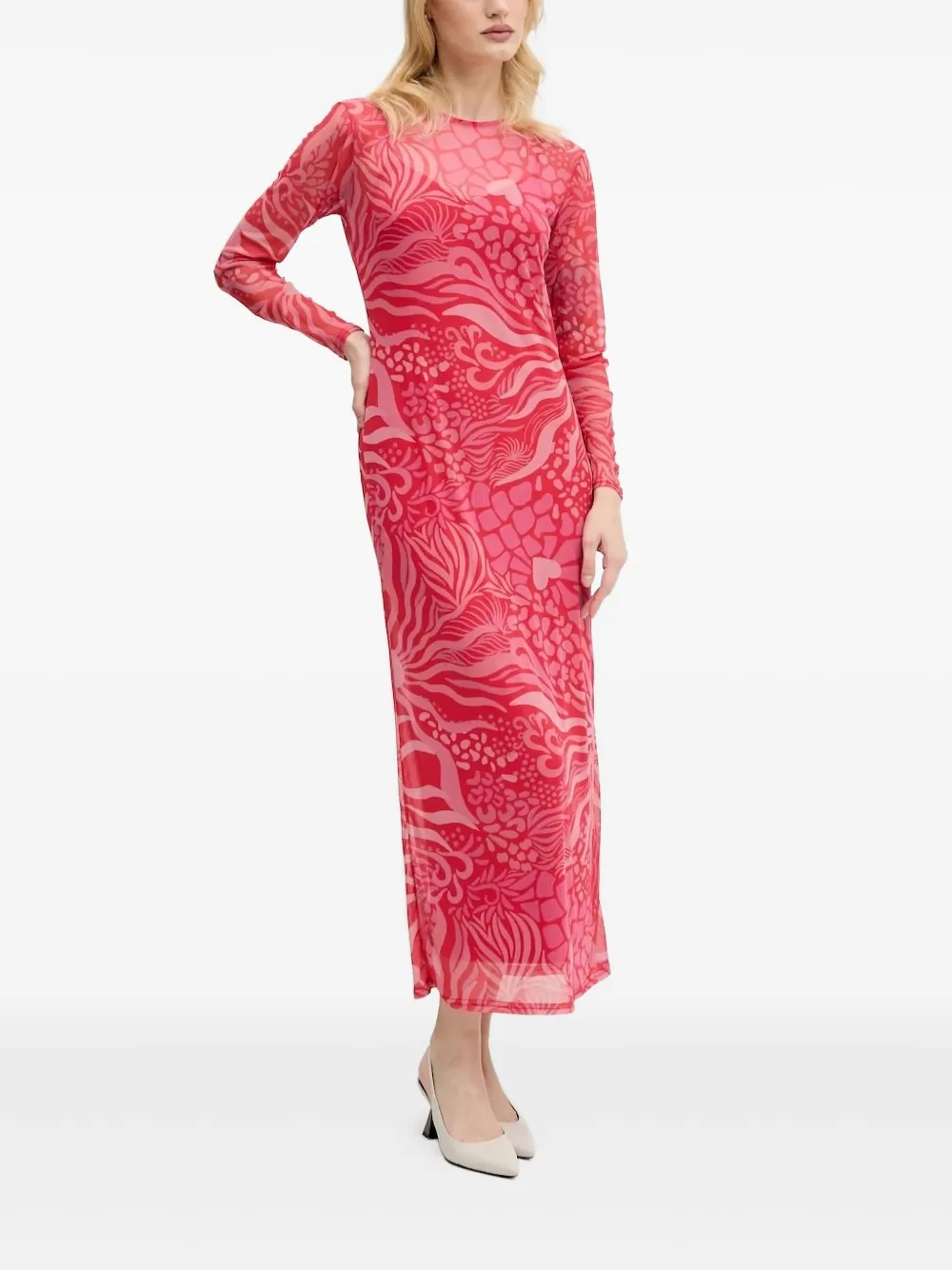 NEVER FULLY DRESSED abstract-print mesh dress Roze