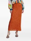 NEVER FULLY DRESSED sequin midi skirt - Orange
