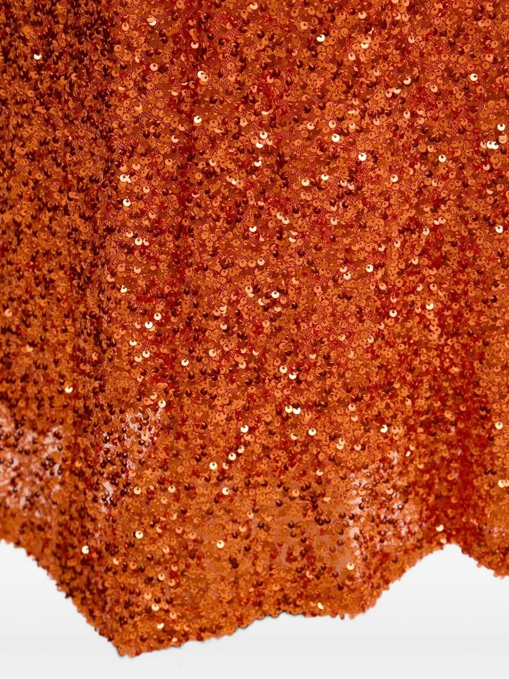 Never Fully Dressed Rust Sequin Dorris Skirt In Orange