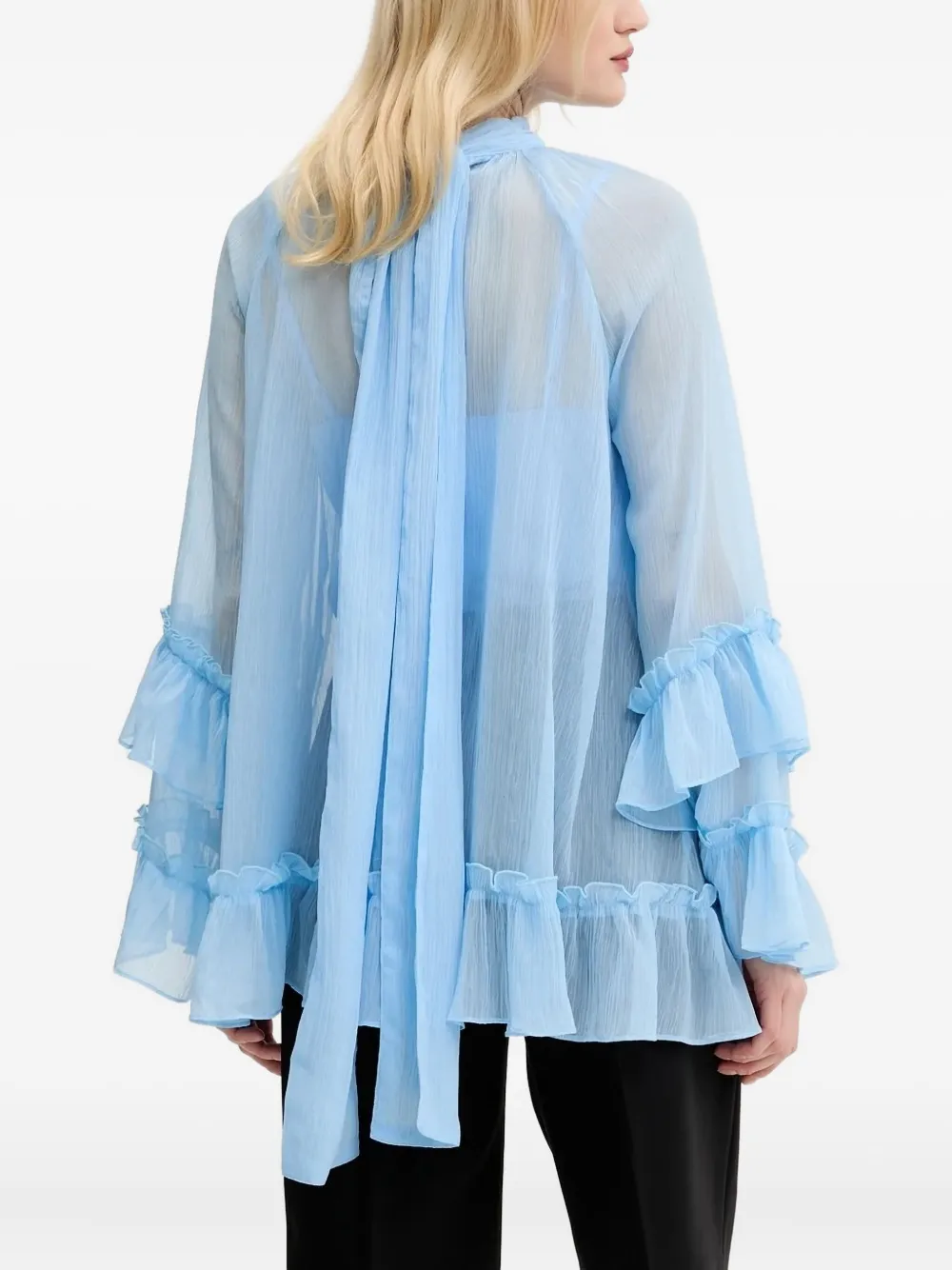 High-Neck Ruffled Top