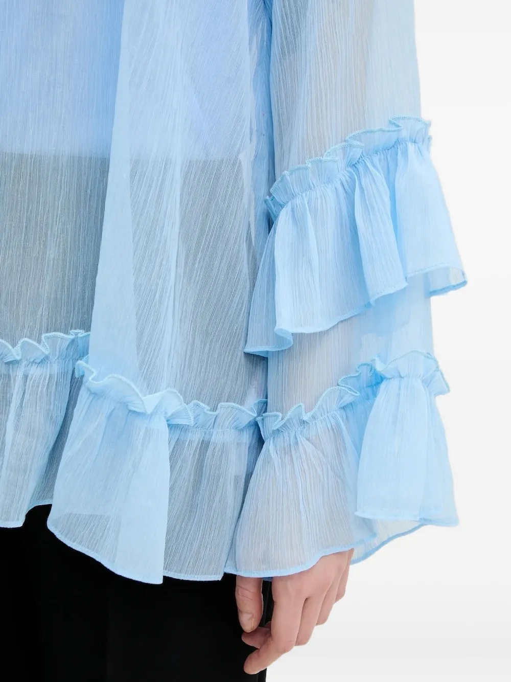 High-Neck Ruffled Top