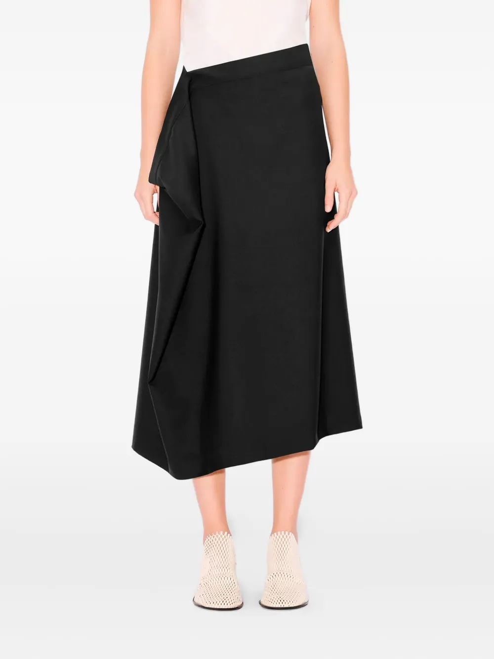 Kenzo asymmetric midi skirt - Zwart