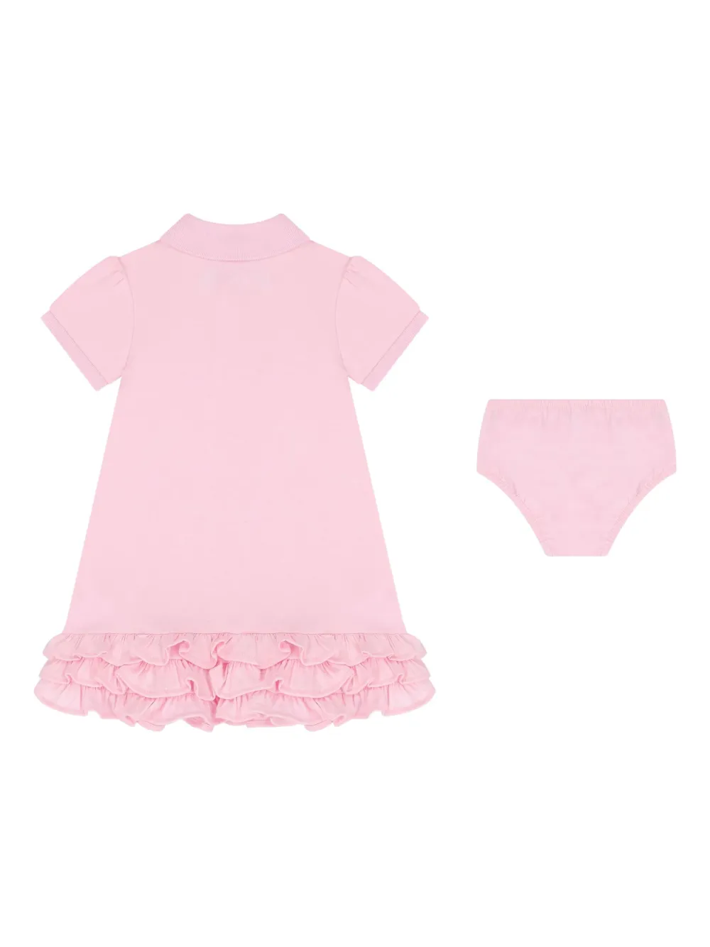 POLO RALPH LAUREN KIDS polo-neck ruffled dress - Roze