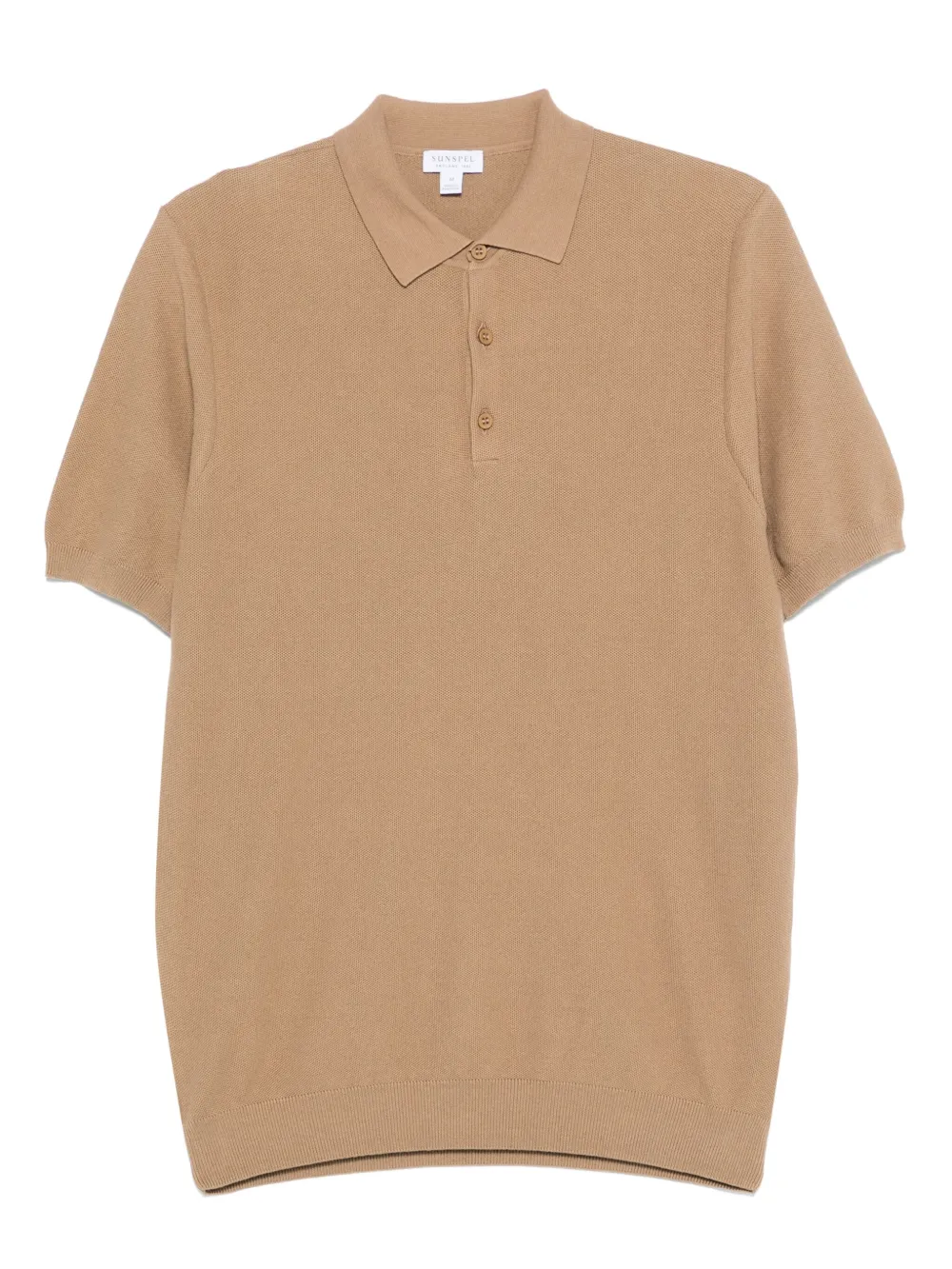 Sunspel Fijngebreid poloshirt Bruin