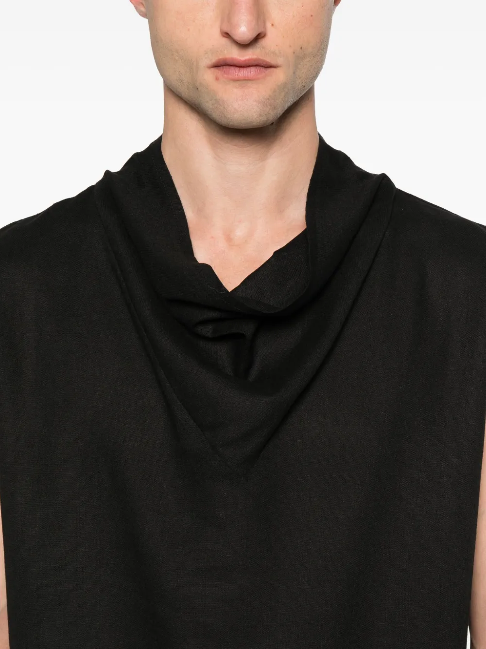Alchemy Mouwloze top met col Zwart