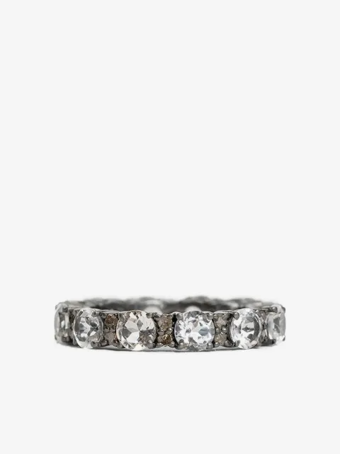 KUNDO sterling silver K-49 Shama diamond and topaz ring