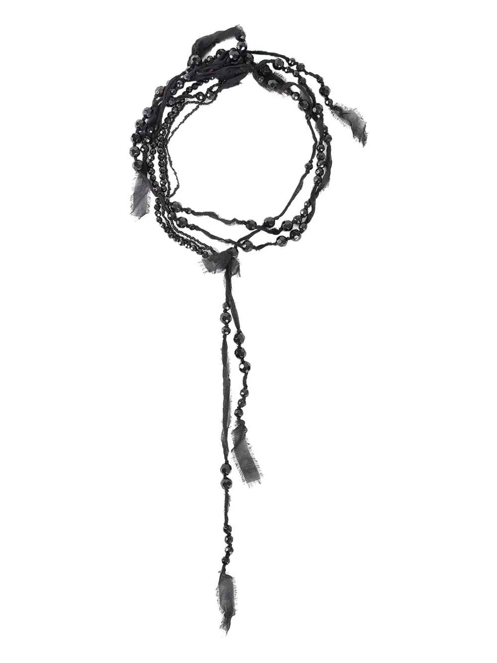 KUNDO bead-embellished silk necklace | Black | Image 1