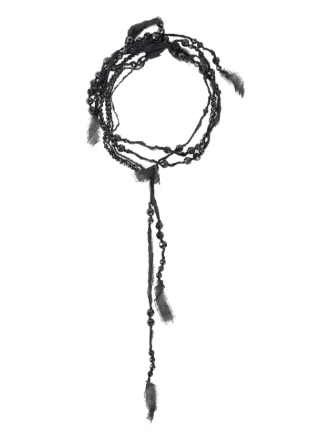 KUNDO bead-embellished silk necklace