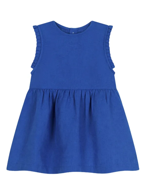 Petit Bateau Ruffled Sleeveless Dress Blue FARFETCH VN