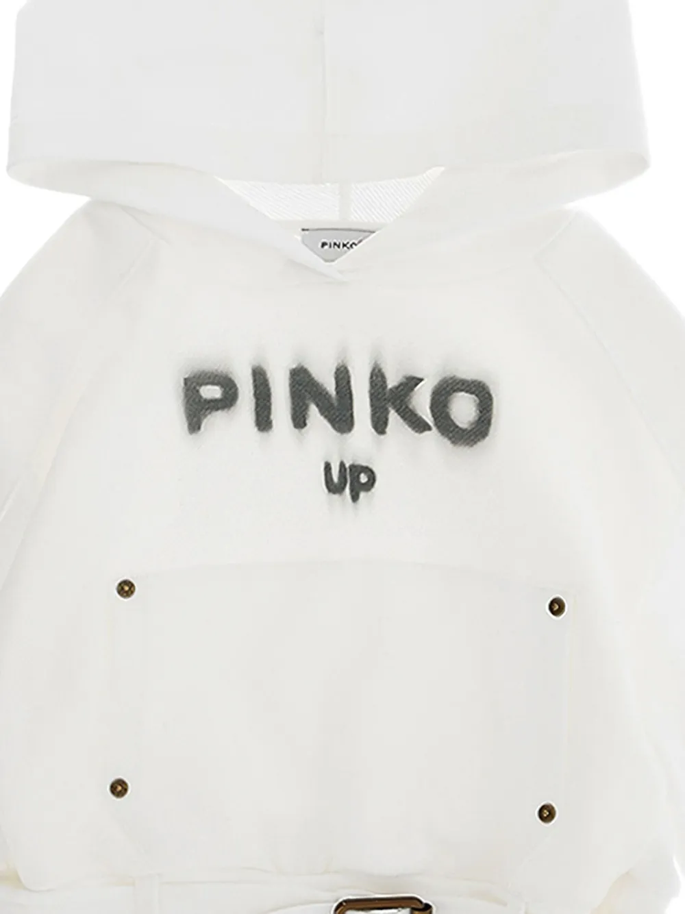 Pinko Kids Hoodie met logoprint en ceintuur Wit