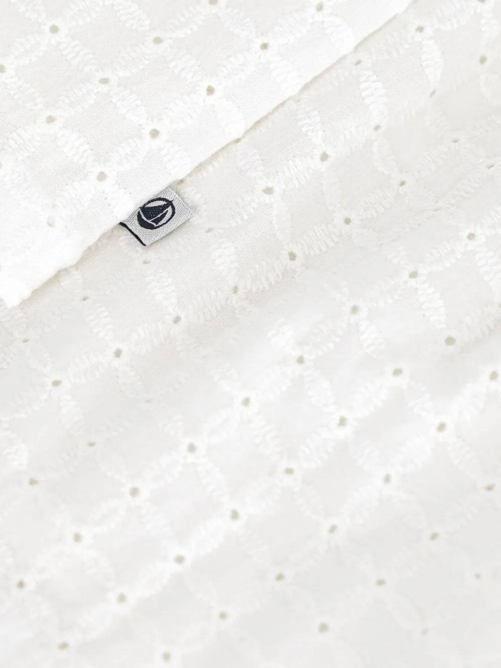 Petit Bateau Mouwloze jurk met ringlets Wit