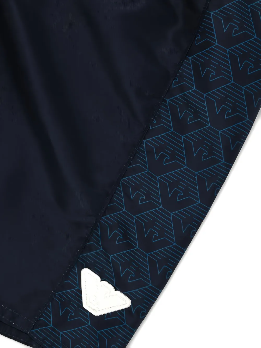 Emporio Armani Kids logo-appliqué swim shorts Blauw