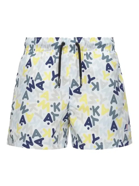 K-Way short de bain Olivier à logo imprimé