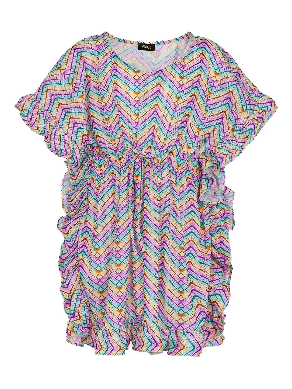 F**K kids zigzag ruffle kaftan | Purple | Image 1