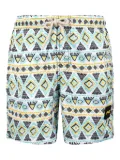 F**K kids geometric-print swim shorts - Blue