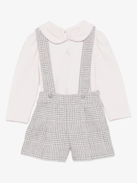Lapin House peter pan-collar houndstooth shorts set
