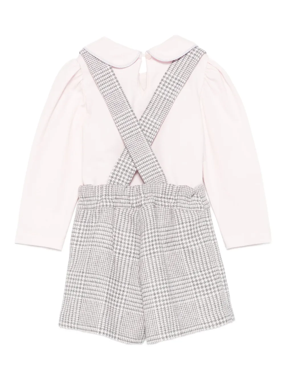 Lapin House Shorts set met pied-de-poule print en Peter Pan-kraag Roze