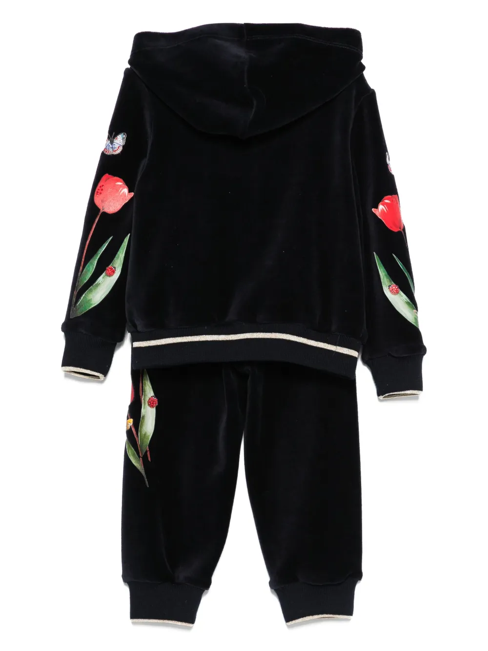Lapin House Fluwelen trainingspak met bloemenprint 200 BLUE